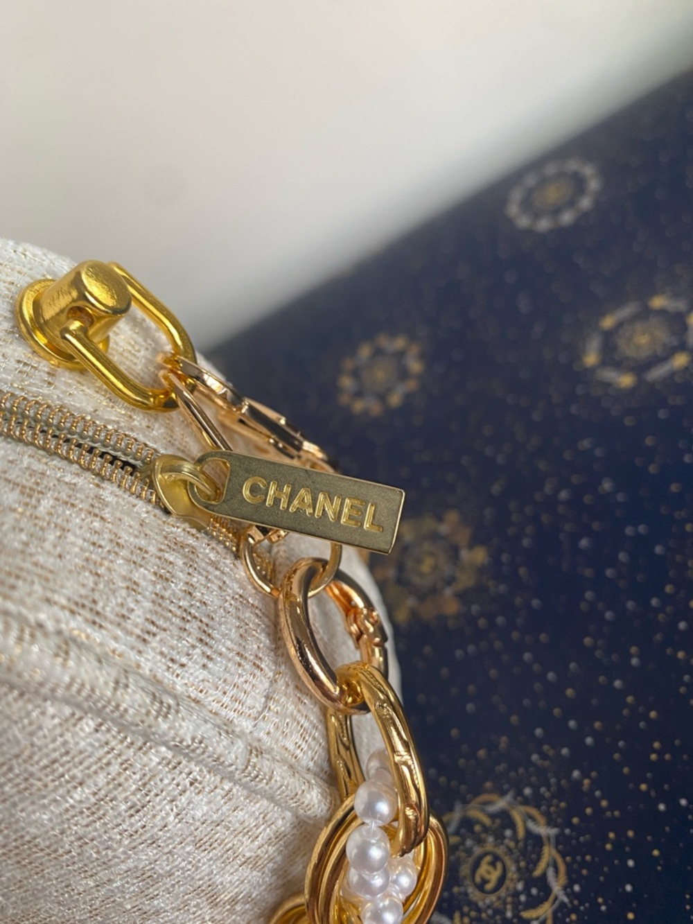 CHANEL Beige & Gold Pouch - Picture 7 of 7
